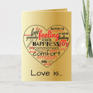 Love Is Heart Shaped Word Cloud Repeat Typography Card