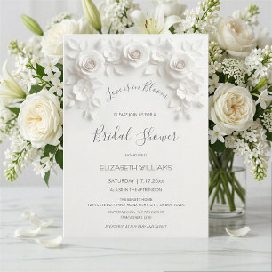 Love Is In Bloom 3D Roses Flowers Invitation