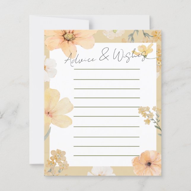 Love is in Bloom advice & wishes card (Front)