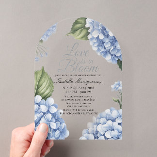 Love Is in Bloom Aesthetic Feminine Hydrangea Acrylic Invitations
