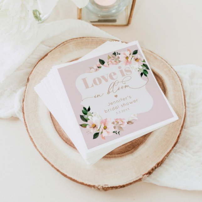 Love is in bloom blush pink wildflowers bridal napkins (Creator Uploaded)