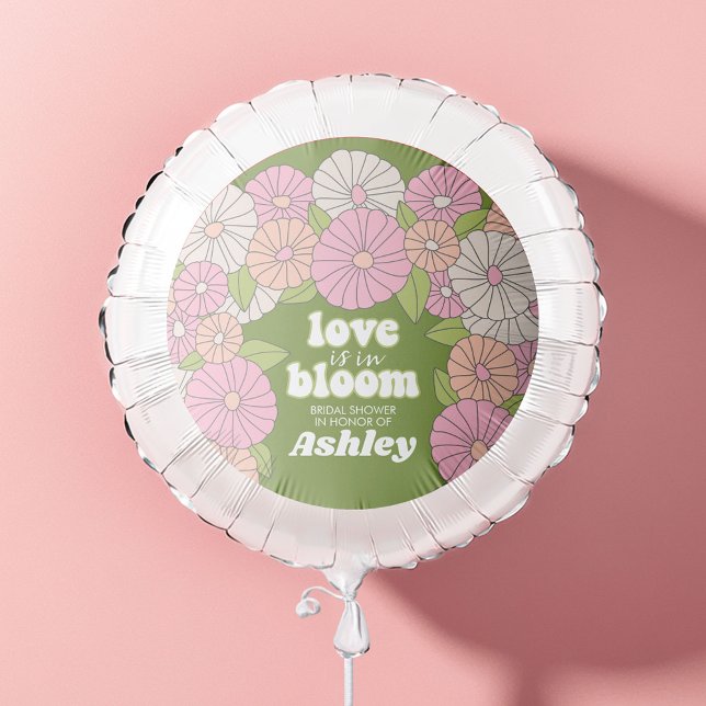 Love is in Bloom - Boho Flowers Bridal Shower Balloon (Custom Bridal Shower Balloon)