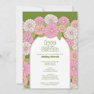 Love is in Bloom - Boho Flowers Bridal Shower Invitation