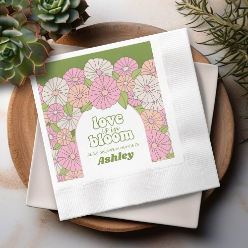 Love is in Bloom - Boho Flowers Bridal Shower Napkins