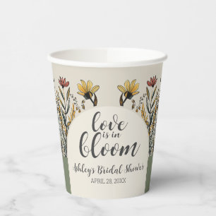 Love is in Bloom - Boho Flowers Bridal Shower Paper Cups