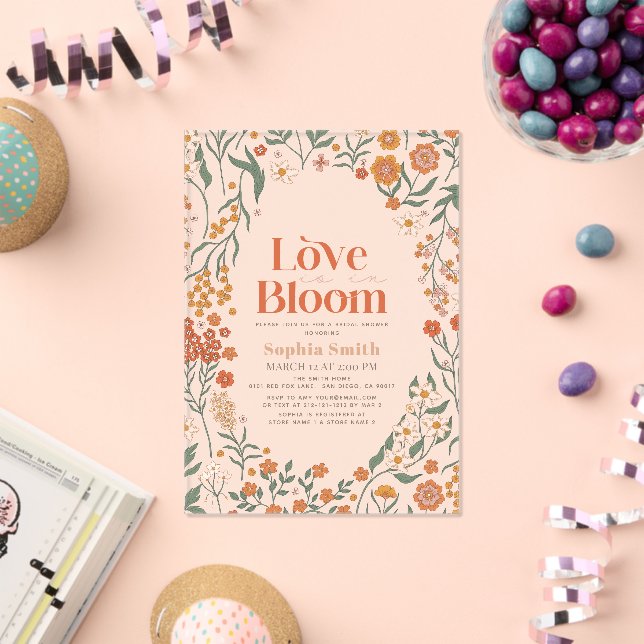 Love is in Bloom Boho Wildflower Bridal Shower Acrylic Invitations (Insitu (Celebration))