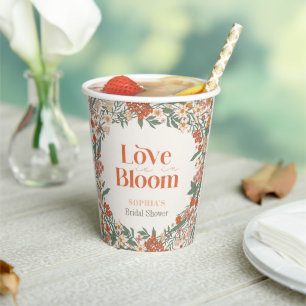 Love is in Bloom Boho Wildflower Bridal Shower Paper Cups