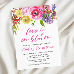 Love Is In Bloom Bold Floral Bridal Shower Invitation