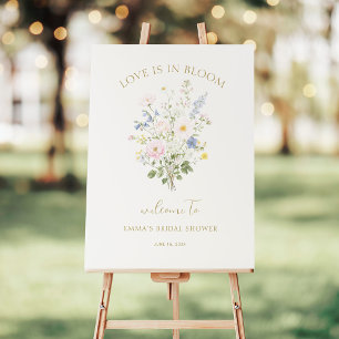 Love is in Bloom Bouquet Bridal Shower Welcome Foam Board