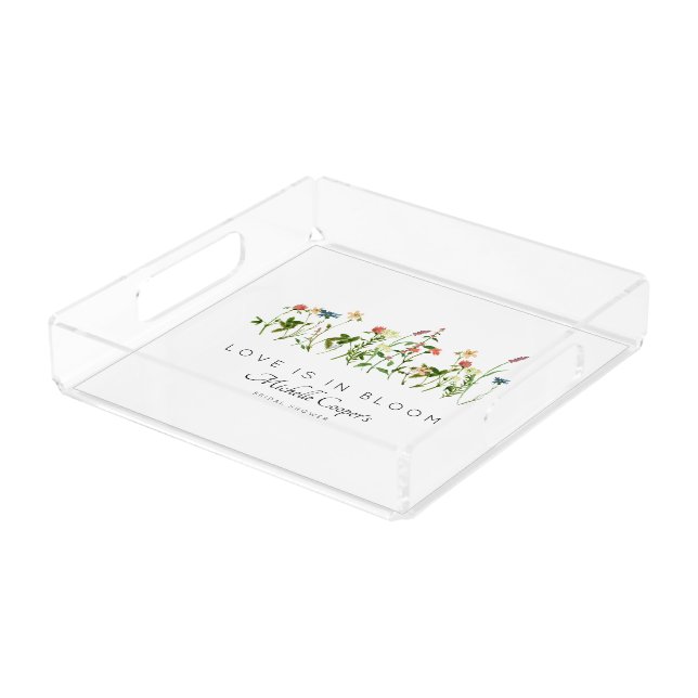 Love is in Bloom Bridal Shower Acrylic Tray (Angled)