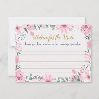 Love is in Bloom Bridal Shower Advice Card