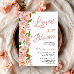 Love Is In Bloom Bridal Shower Blush Floral Invitation