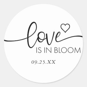 Love is in Bloom Bridal Shower  Classic Round Sticker