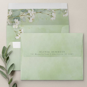 Love Is In Bloom Bridal Shower Envelope Sage Green