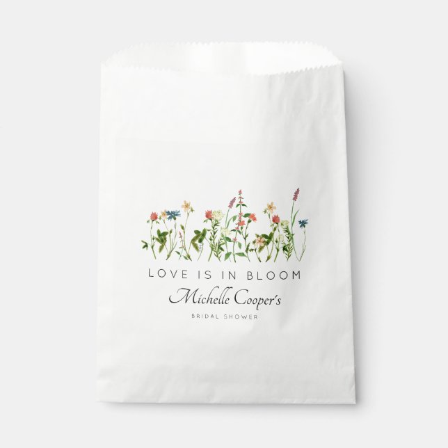 Love is in Bloom Bridal Shower Favor Bag (Front)
