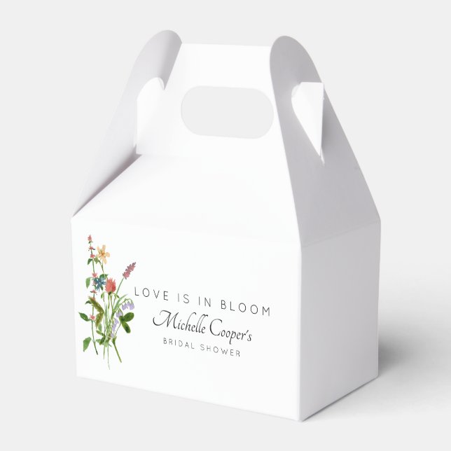 Love is in Bloom Bridal Shower Favor Box (Front Side)