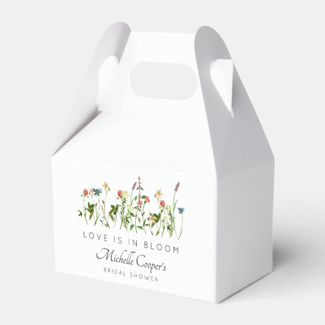 Love is in Bloom Bridal Shower Favor Boxes (Front Side)