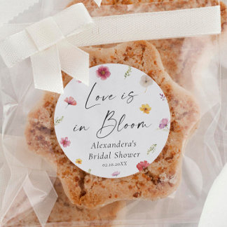 Love is in Bloom Bridal Shower Favor Classic Round Sticker