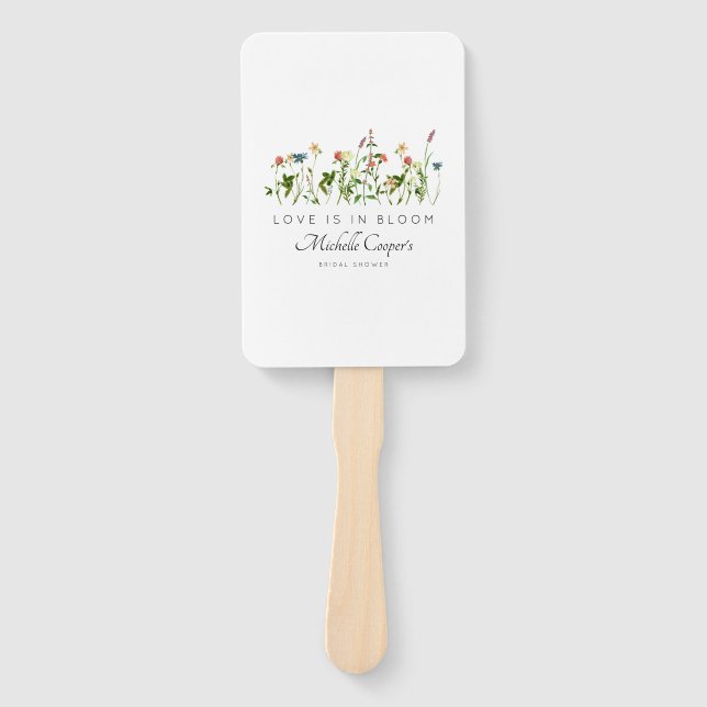 Love is in Bloom Bridal Shower Hand Fan (Front)