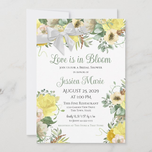 Love is in Bloom Bridal Shower Invitation (Front)