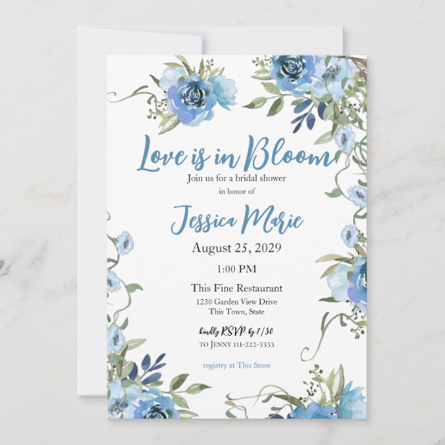 Love is in Bloom Bridal Shower Invitation (Front)