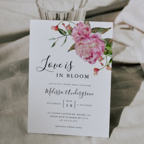 Love is in Bloom Bridal Shower  Invitation
