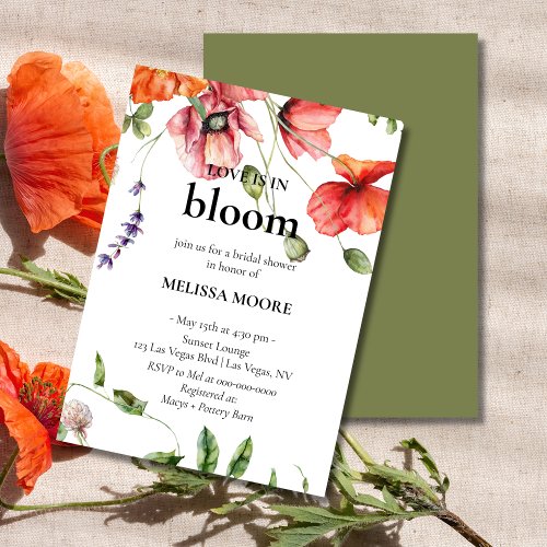 Love Is In Bloom Bridal Shower Invitation