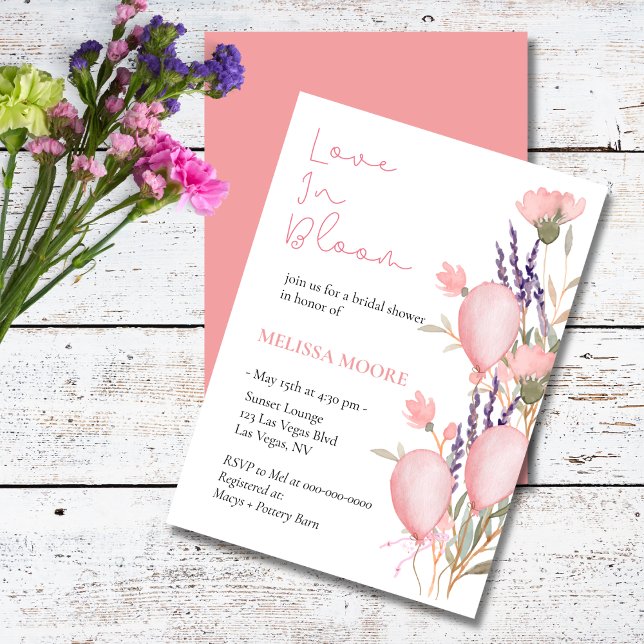 Love Is In Bloom Bridal Shower Invitation (Creator Uploaded)