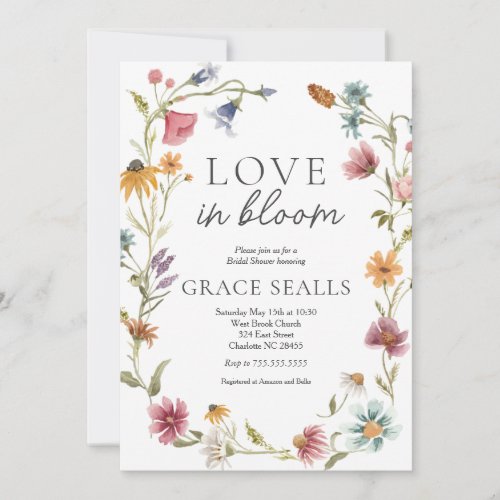 Love Is In Bloom Bridal Shower Invitation