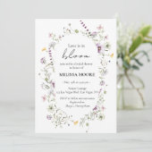 Love Is In Bloom Bridal Shower Invitation (Standing Front)