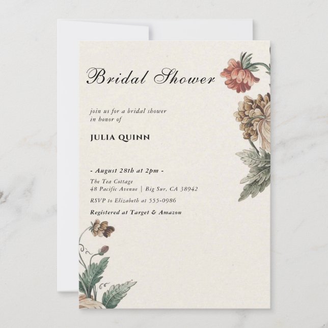 love is in bloom bridal shower invitations, invitation (Front)