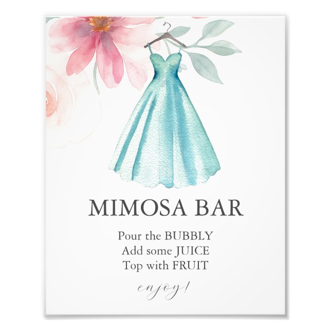 Love is In Bloom Bridal Shower Mimosa Bar Sign (Front)