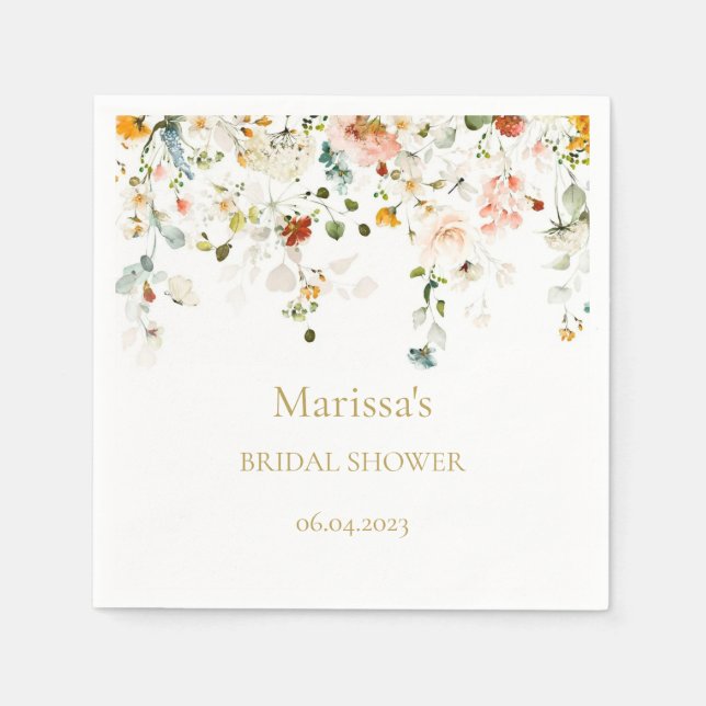 Love is in Bloom Bridal Shower Napkins (Front)