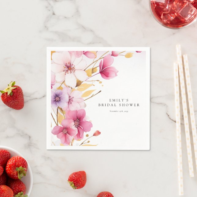 Love is in Bloom Bridal Shower Napkins (Insitu)