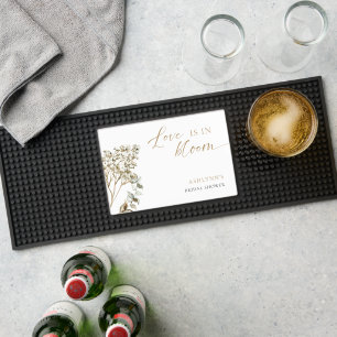 Love is in Bloom Bridal Shower Pampas Grass Bar Mat