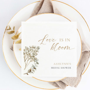 Love is in Bloom Bridal Shower Pampas Grass Napkins