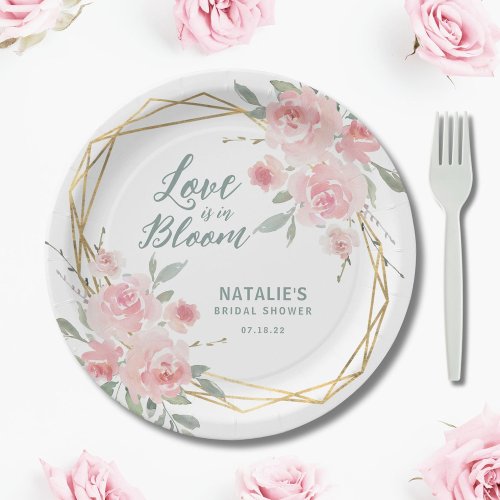 Love is in Bloom Bridal Shower Paper Plates