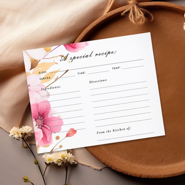 Love is in Bloom Bridal Shower Recipe Card (Creator Uploaded)