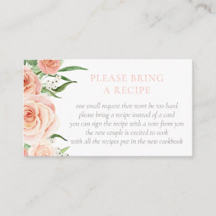 Love Is In Bloom Bridal Shower Recipe Request Enclosure Card