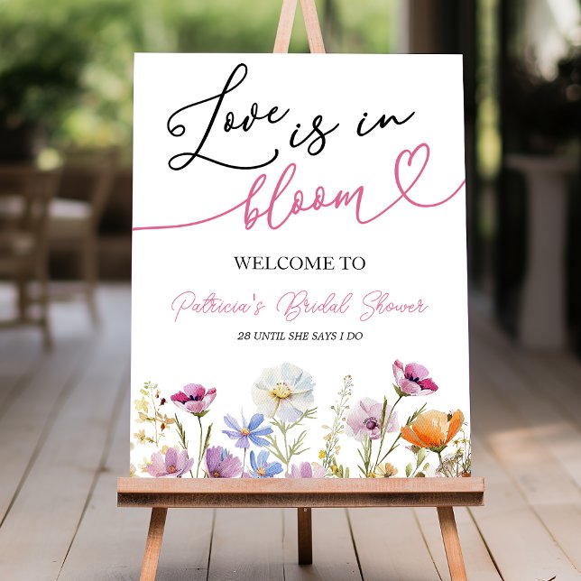 Love Is In Bloom Bridal Shower Welcome Foam Board (Creator Uploaded)