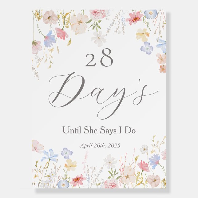 Love Is In Bloom Bridal Shower welcome sign (Front)