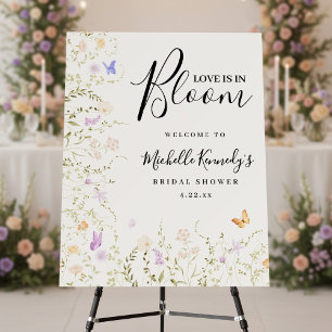 Love Is In Bloom Bridal Shower Welcome Sign 