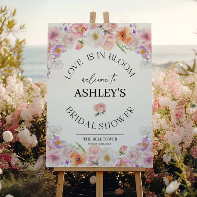 Love Is In Bloom Bridal Shower Welcome Sign  (love is in bloom welcome sign)