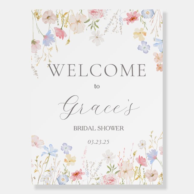 Love Is In Bloom Bridal Shower welcome sign (Front)