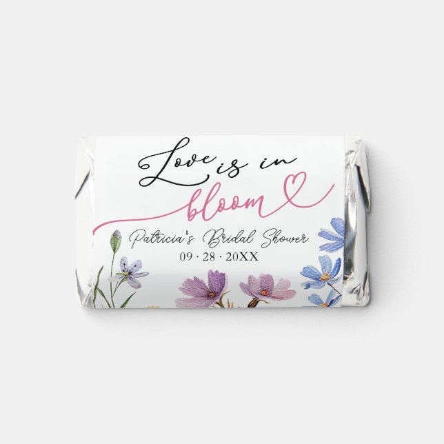 Love Is In Bloom Bridal Shower Wildflower Hershey's Miniatures (Front)