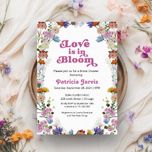 Love Is In Bloom Bridal Shower Wildflower Invitation