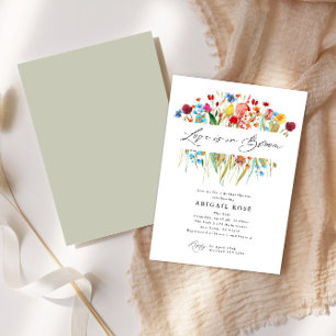 Love is in Bloom Bridal Shower Wildflower Meadow Invitation