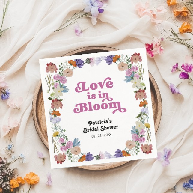 Love Is In Bloom Bridal Shower Wildflower Napkins (Creator Uploaded)