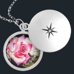 Love is in Bloom Bridesmaid Gift Locket Necklace<br><div class="desc">Design features close-up image of a pink rose in full bloom. Encircling image is the customizable text,  "Bridesmaid." Designed to coordinate with the "Love is in Bloom Wedding Suite."</div>