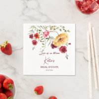 Love is in bloom burgundy flowers bridal shower 